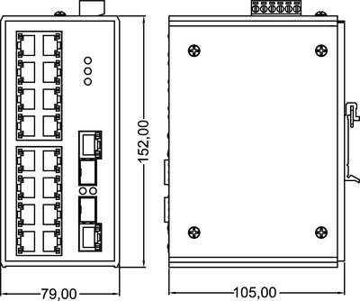 772017, Switch Ethernet non manageable F Lutze Ltd 16 Ports RJ45,  1000Mbit/s, montage Rail DIN 12 → 48V c.c.